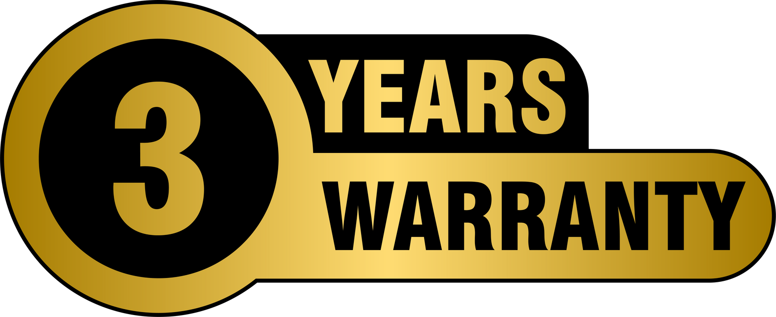 Golden 3 years warranty label